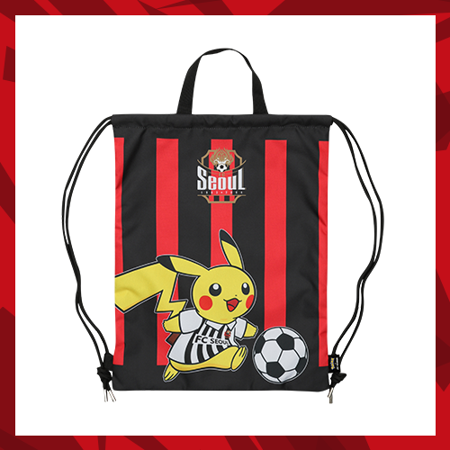 FC Seoul x Pokemon 比卡超束口袋 (紅黑間條)