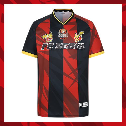 FC Seoul x Pokemon 比卡超兒童款球衣 (紅黑間條)